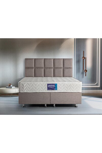 Niron Yatak Blue Pocket Çift Kişilik Lüks Full Ortopedik Paket Yaylı Orta Ser...