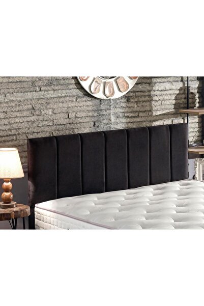Niron Yatak Niron Piano Lite Başlık - Çift Kişilik Yatak Başlığı, Silinebilir Siyah Soho Kumaş Baza Başlığı