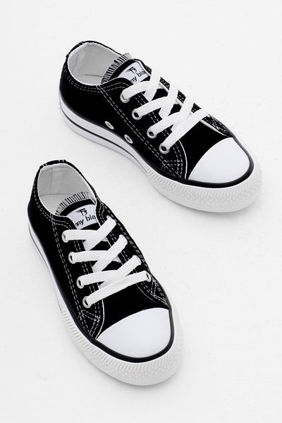 Tonny Black Schwarzer Unisex-Schnürsneaker mit bequemer Passform für Kinder