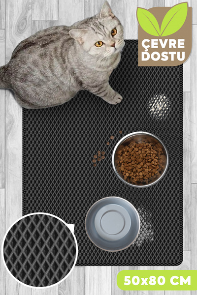 Swimchair Hücreli Kedi ve Köpek Maması Matı Su Geçirmez Tuvalet & Mama Kabı P...