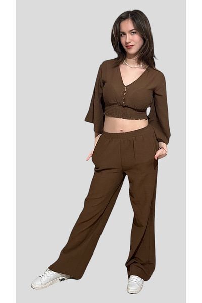 Bisou BUTTONED BLUZ PANT SET