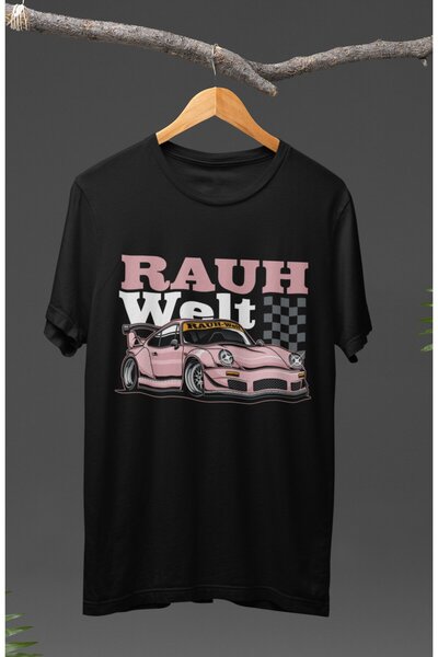 Fuddy Moda Unisex Porsche Rauh Welt Štampano T-shirt, majica sa temom automob...
