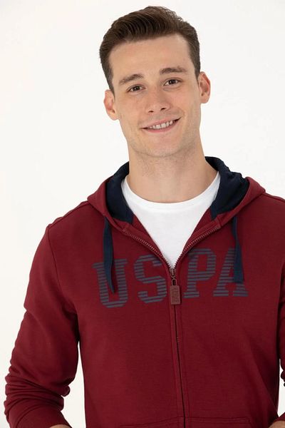 U.S. Polo Assn. Бордо червен мъжки суичър