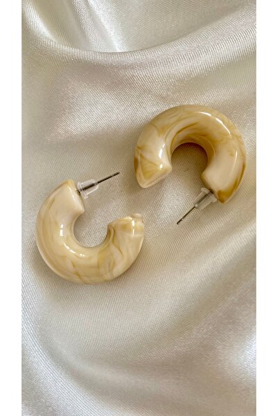 TAKIMOON Beige Hoop Earrings