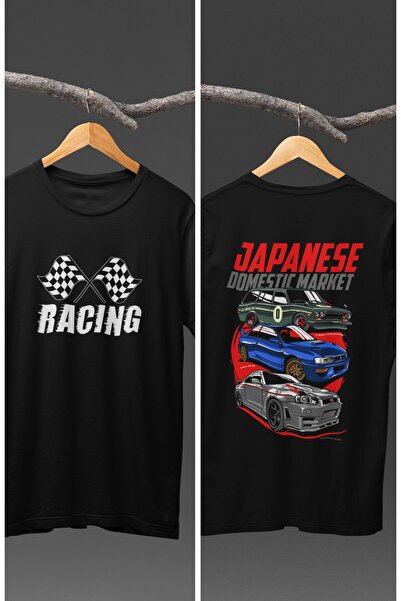 Fuddy Moda Μπλουζάκι με στάμπα Unisex Japanese Cars Back, Μπλουζάκι με στάμπα...