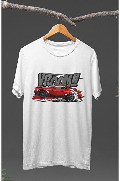 Fuddy Moda Унісекс футболка з принтом Vroom Dodge Challenger, футболка з прин...