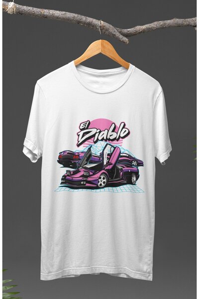 Fuddy Moda تي شيرت مطبوع عليه لامبورغيني إل ديابلو للجنسين، تي شيرت مطبوع علي...