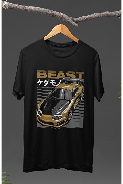 Fuddy Moda Unisex majica sa motivom zlatne Toyote Supra Štampano T-shirt , au...