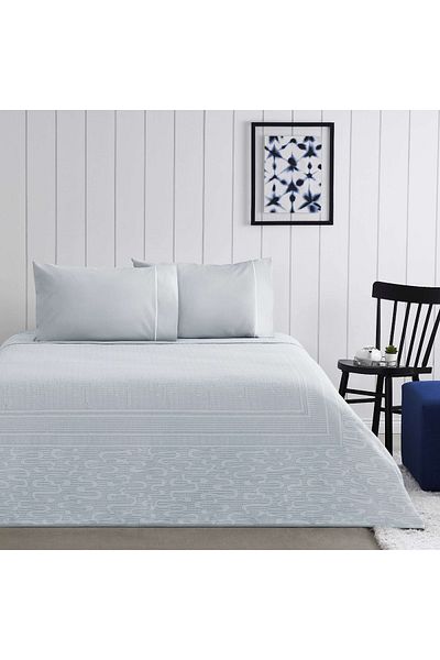 Taç Set Blue Jacquard Marlena Single Pique