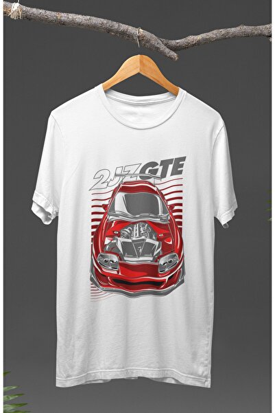 Fuddy Moda Unisex Toyota 2JZGTE Štampano T-shirt , majica na temu automobilsk...