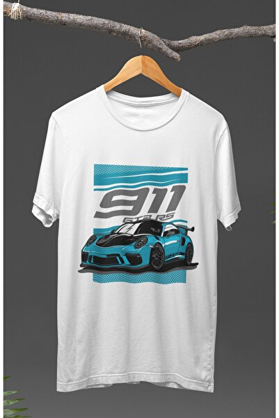 Fuddy Moda Tricou imprimat unisex Porsche 911 GT3 RS, tricou imprimat cu tematica curselor de mașini