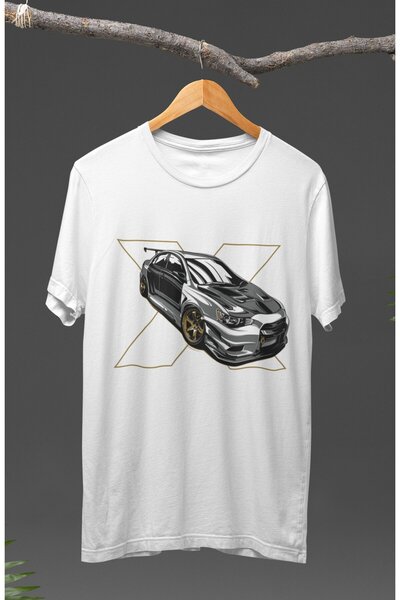 Fuddy Moda Tricou imprimat unisex Mitsubishi Lancer Evo X, tricou imprimat cu...