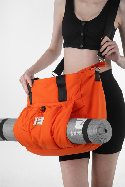 ICONE BAG Icone Önü Büzgü Cepli Fermuar Kapamalı Yoga, Pilates, Fitness ,Gym Spor Çantası Turuncu
