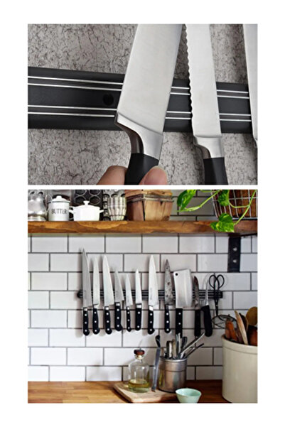 Genel Markalar Mıknatıslı Paslanmaz Duvar Bıçak Asma Askısı Standı 55 cm Düze...