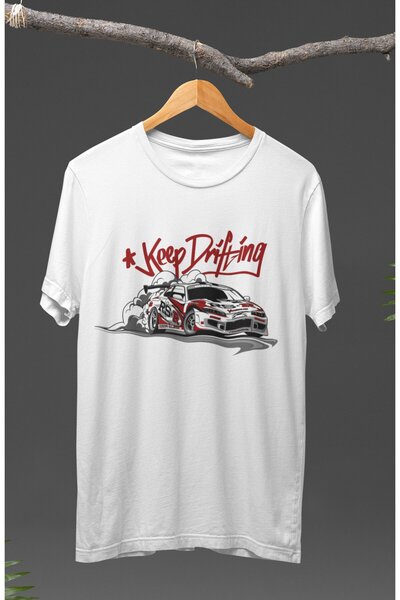 Fuddy Moda Unisex majica sa temom automobilskih trka Keep Drifting Nissan Sil...
