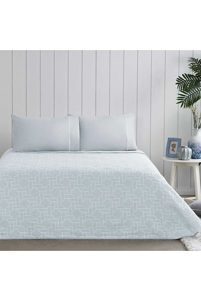 Taç Set Blue Jacquard Callie Single Pique