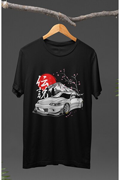 Fuddy Moda Μπλουζάκι με στάμπα Unisex Honda Civic Pandem EG6 JDM Legend, Μπλο...