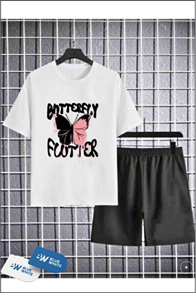 FRİENDS KİDS Girl's ''BUTTERFLY'' Printed T-Shirt-Shorts Set