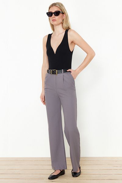 Trendyol Collection Gray Wide Leg/Wide Leg Woven Pants TWOSS24PL00084