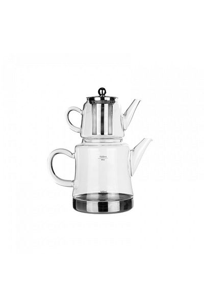 Karaca Dora Teekanne Aus Glas, Kanne 450ml, Wasserkocher 180ml