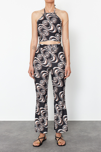 Edit by Trendyol Multicolored Regular Knitted Top and Bottom Set TEDSS24AU00014