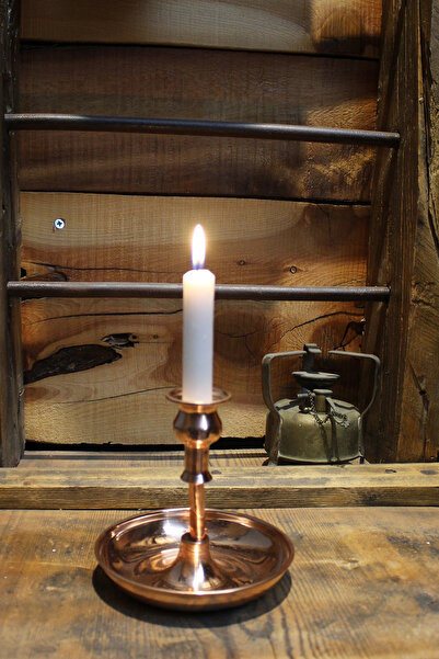 TURNA BAKIR Turna Bakır Vintage Mumluk Düz Kırmızı Turna2610-1