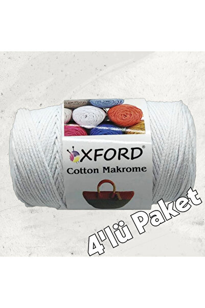 Oxford İplik 4'lü Paket Cotton Makrome - %100 Pamuk Makrome ve Çanta İpi