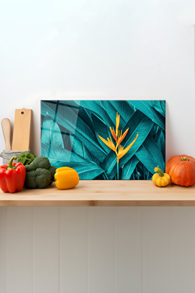 Rosyvien لوح تقطيع زجاجي على شكل زهرة صفراء، ساق سيليكون، لوح تقطيع للعرض، مق...