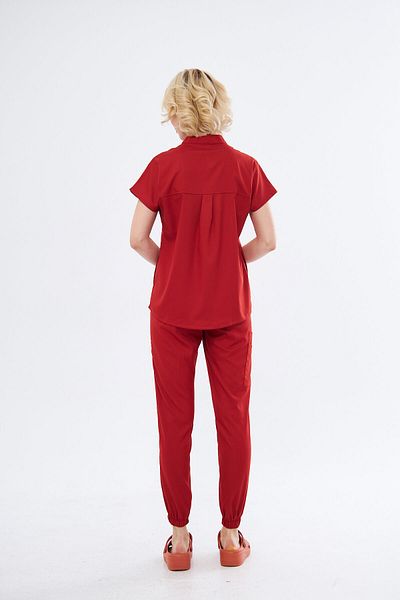 Class Üniforma Nova - Tile Women's Lycra Prevailing Neck Half Placket Snap Fastener Flexible Nurse and Doctor Jersey
