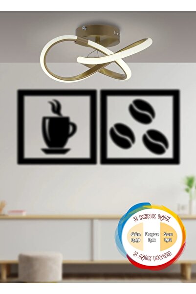 burenze Modern 3 Renk Işıklı Plafonyer Tavan Mario Led Avize Krom Ledli Avize...