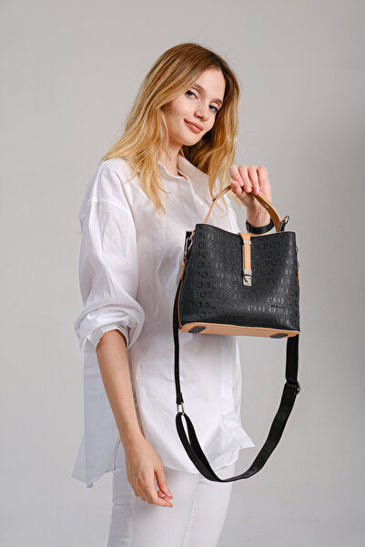 Just Polo مجموعة حقيبة ومحفظة سوداء اللون للموسم الجديد للسيدات