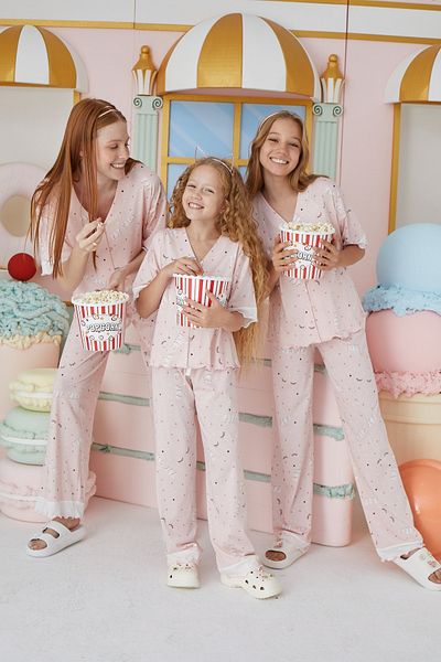 ZEYZEY 8630 GIRL'S BUTTONED PAJAMAS SET