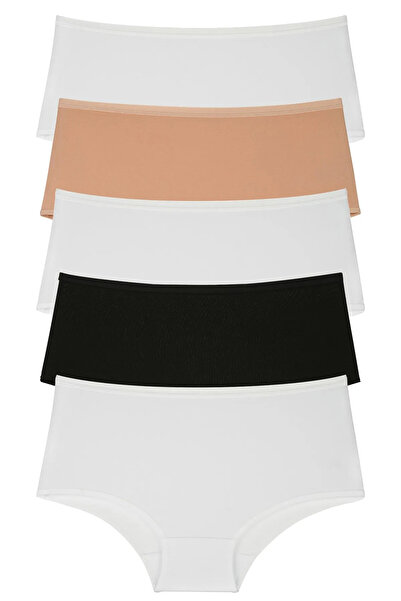 Suvida Kadın Yüksek Bel %100 Pamuk Büyük Beden Günlük Külot 5'li Paket