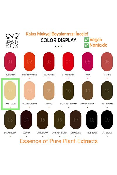 Beauty Box Pale Flesh Vegan Permanent Makeup Paint PMU Pigment Nontoxic Essence of Pure Plant Extracts 12ml