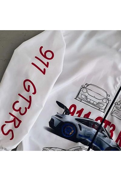 MSRT Unisex Αλεξίπτωτο ύφασμα με στάμπα Oversize Μαύρο αντιανεμικό