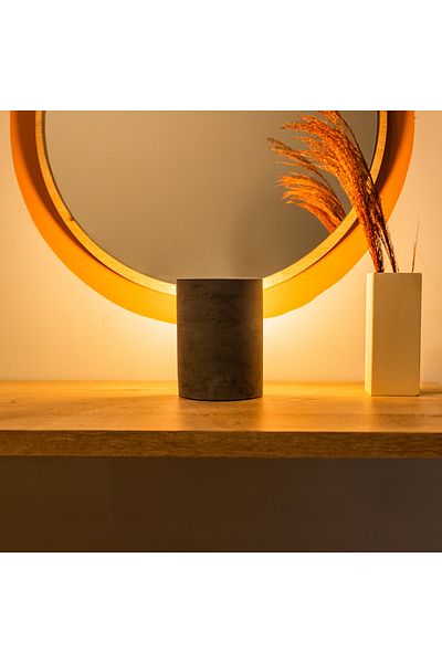 TABART "Luma" Decorative Desktop Concrete Sconce - Wired (Led Bulb Gift) - Anthracite