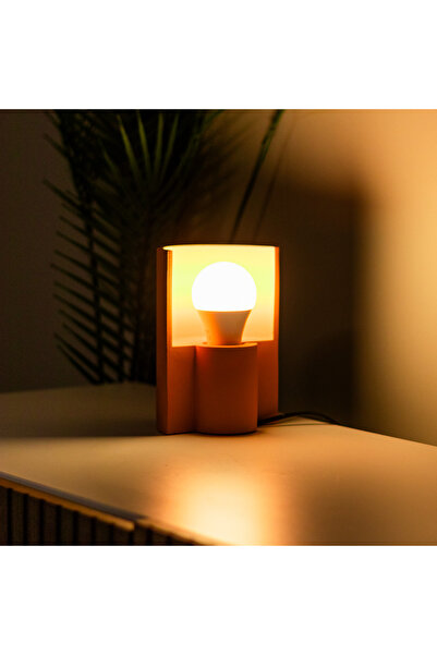 TABART Orange "Luma" Decorative Desktop Concrete Sconce - Wired Led Bulb Gift