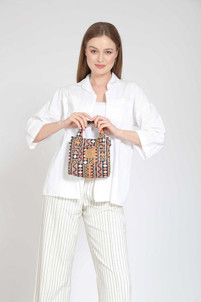 Street Bag Bera Woman - Geantă de umăr mică cu model etnic boem, călătorie zilnică și cadou