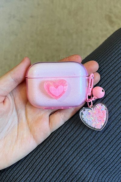 WANNA PROTECT Airpods Pro and Airpods Pro 2Generation Compatible Patterned Glitter Heart Silicone Airpods Case Headphone Case