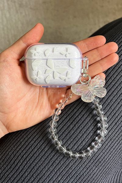 WANNA PROTECT Airpods Pro و Airpods Pro 2حافظة سماعات Airpods من السيليكون الشفاف المتوافق مع الفراشات