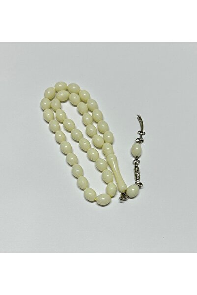 Han Ticarethane Mărgele de rugăciune din chihlimbar pudră albă