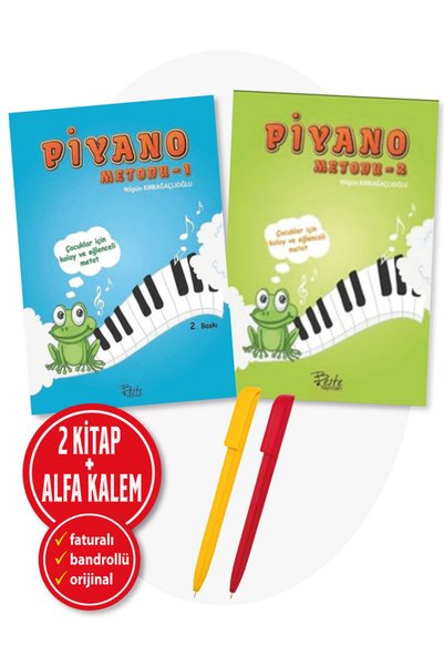 Beste Yayınları Piyano Metodu 1 ve 2 - Fatma Nilgün Kırkağaçlıoğlu Kitap Set - Çocuklar İçin Kolay Ve Eğlenceli