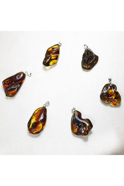 ILGIN DOĞAL TAŞ TAKI Genuine Drop Amber Pendant