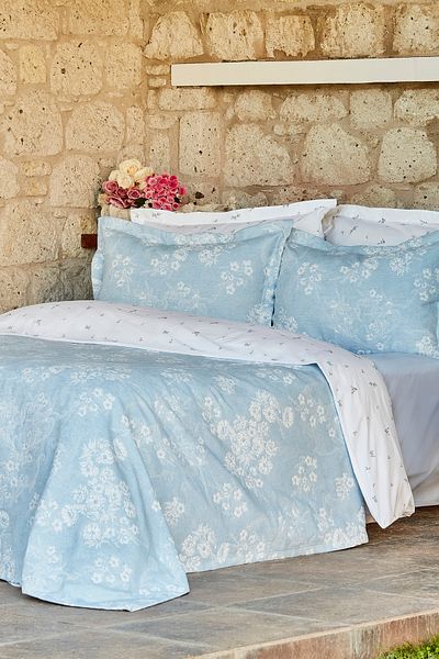 Karaca Home Blue Charleen Double Bedspread