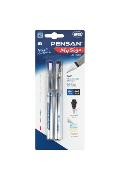 Pensan My Sıgn Jel Roller Kalem Mavi- Siyah 2'li Blister - Pe06030rkms
