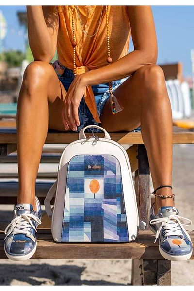 Dogo Γυναικεία Vegan Δερμάτινα Αθλητικά Παπούτσια Navy Blue - Be Different Design