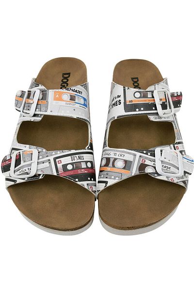 Dogo Women's Vegan Leather White Slippers - Take Me Back Design