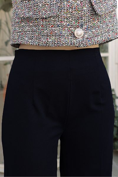 Bestenur Palazzo Scuba Pants 866 - Black