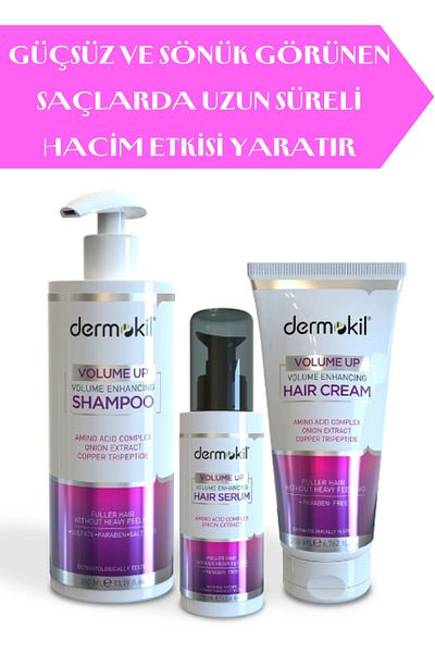 Dermokil 390 ml Volumizing Shampoo + 200 ml Conditioner + 75 ml Hair Serum Set