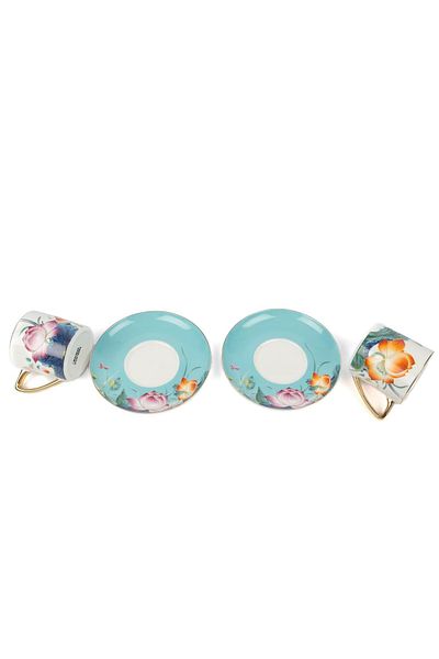 Mikasa Moor Garden Blue 2-Piece Double Coffee Set and Teapot 200CC